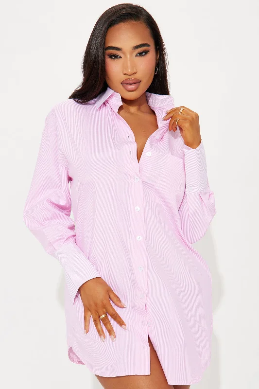 Esmeralda Mini Shirt Dress - Pink