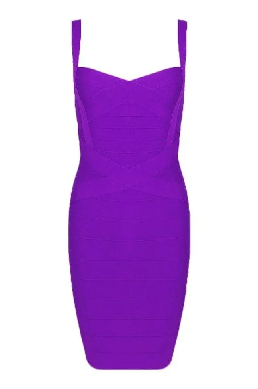 Heidi Bandage Mini Dress - Plum Purple