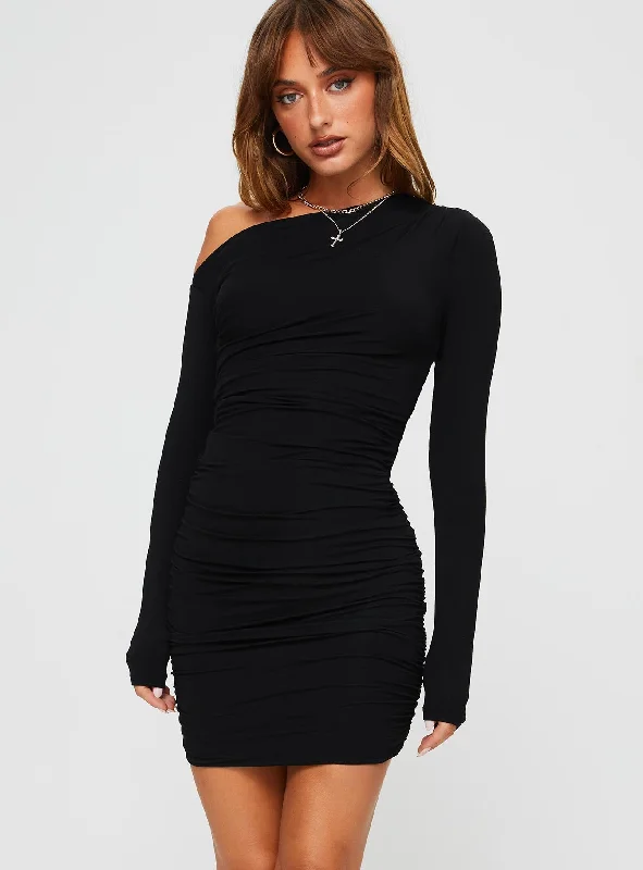 Orara Long Sleeve Mini Dress Black