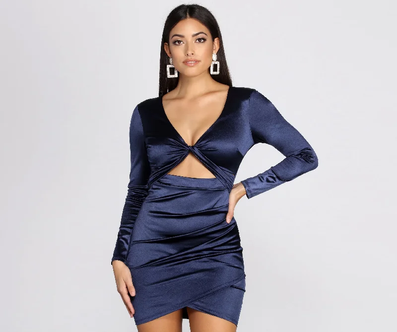 Twist of Fate Satin Mini Dress