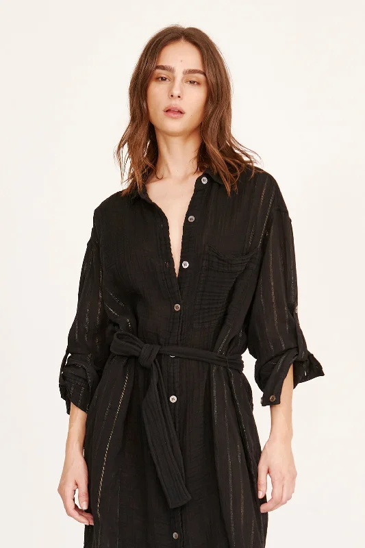 Gauze Black Los Feliz Dress