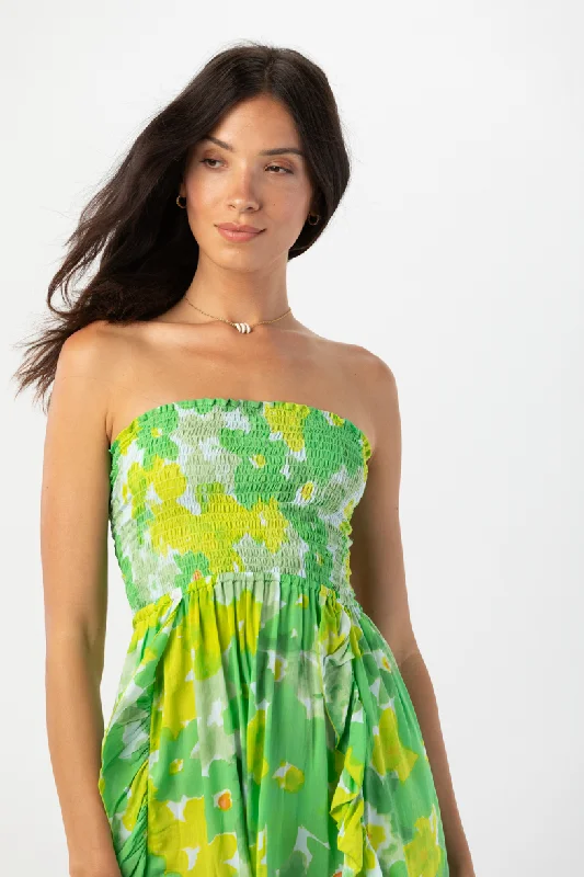 Hoku Mini Dress Watercolor Dreams Green