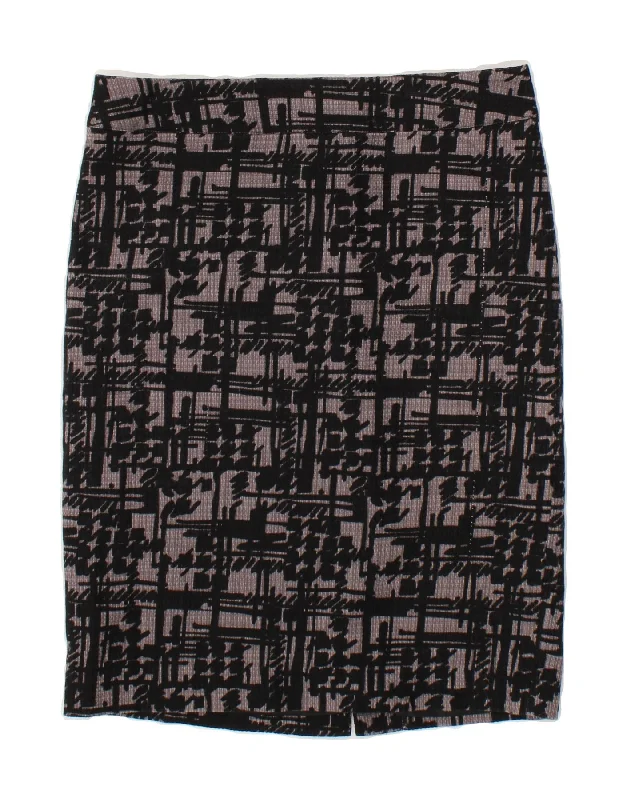 JIGSAW Womens Abstract Pattern Pencil Skirt UK 12 Medium W30  Grey Cotton