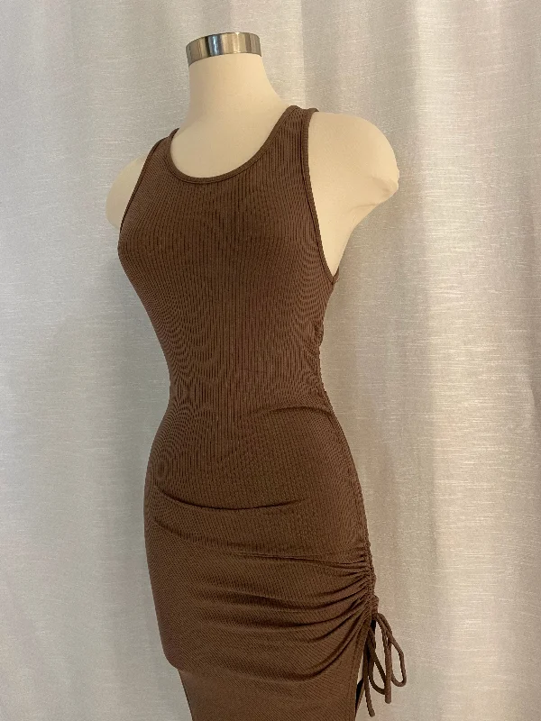 Mocha Ruched Midi