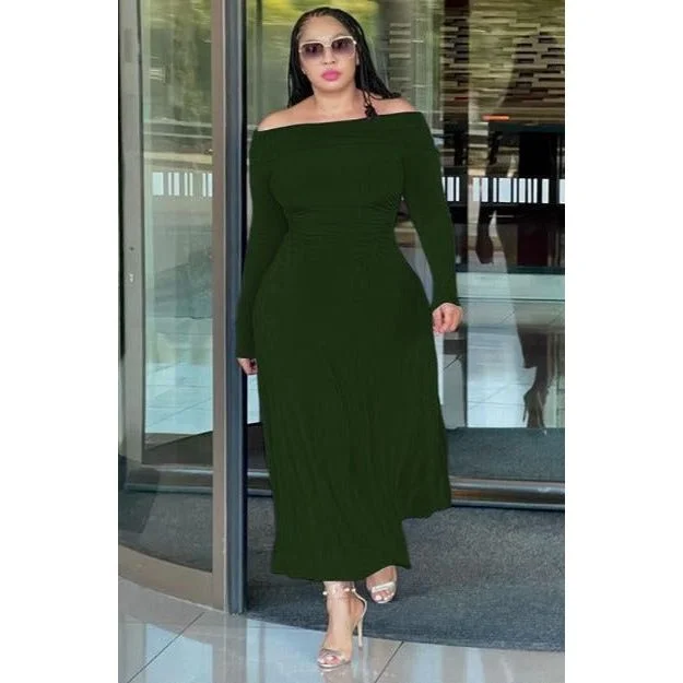 Off Shoulder Long Sleeve Dress