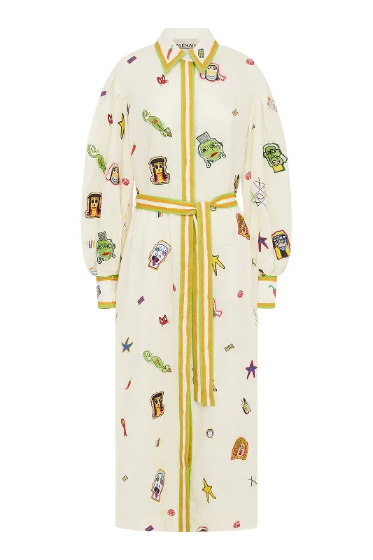 CHECKERS EMBROIDERED SHIRTDRESS