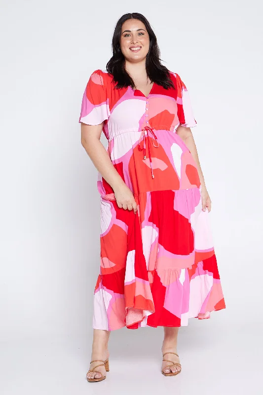 Soraya Maxi Dress - Red/Pink