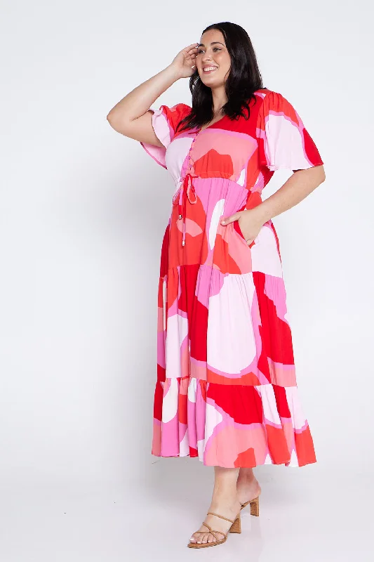 Soraya Maxi Dress - Red/Pink