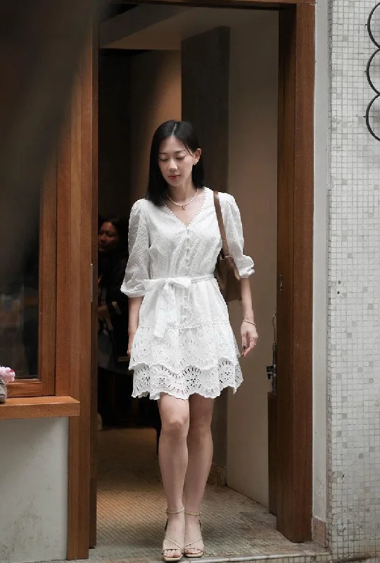 Sylvie Dress - Ivory Eyelet