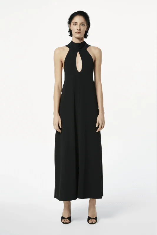 Victoria Beckham Sleeveless Keyhole Midi Dress - Black