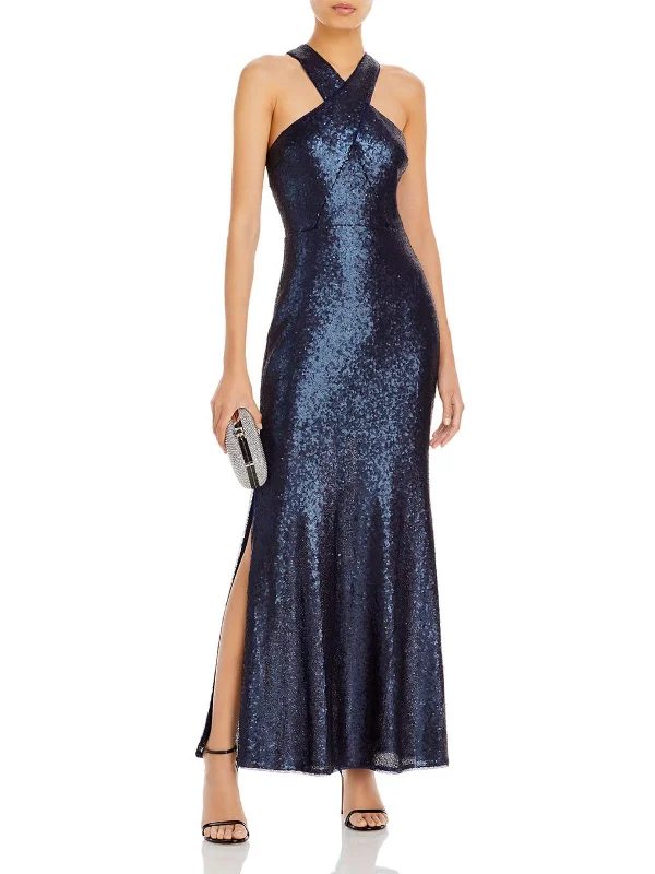 Womens Sequined Long Evening Dress