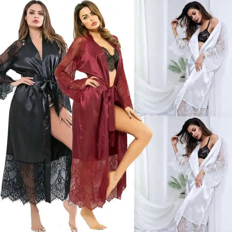 Znbbw Size Women Babydolls Plain Silk Satin Robe Bridal Wedding Bridesmaid Bride Kimono Dressing Gown