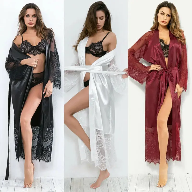 Znbbw Size Women Babydolls Plain Silk Satin Robe Bridal Wedding Bridesmaid Bride Kimono Dressing Gown