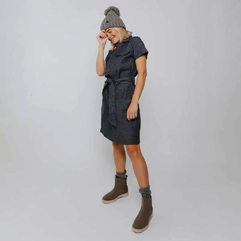 Cape Cod Zip-Up Dress, Denim Indigo