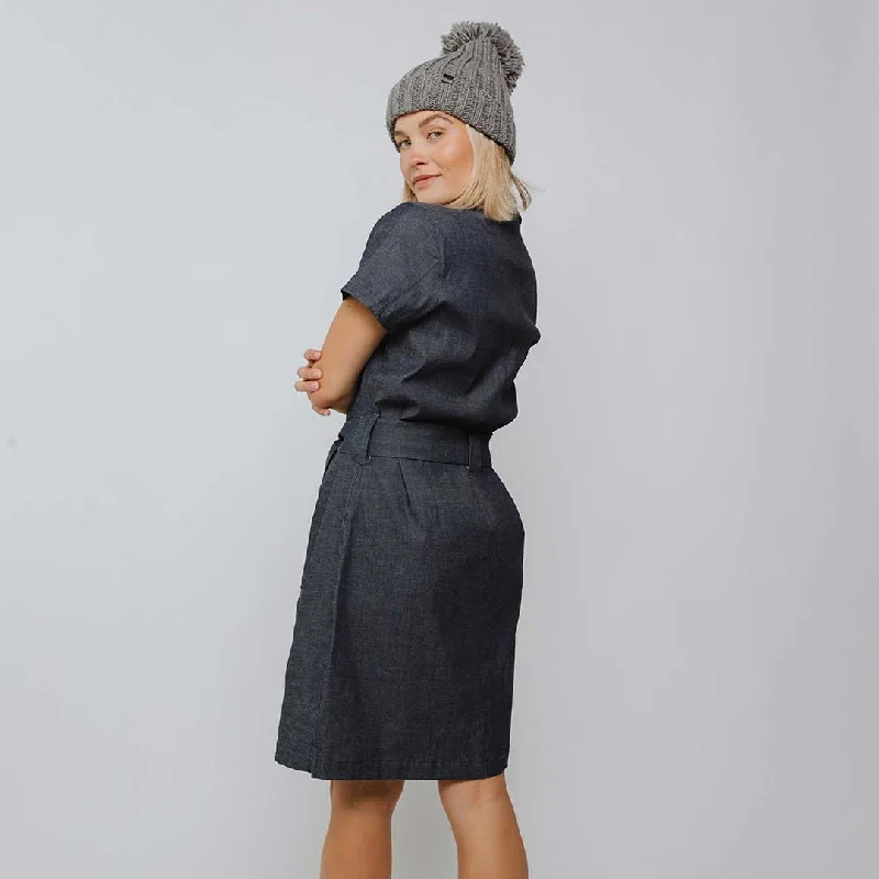 Cape Cod Zip-Up Dress, Denim Indigo