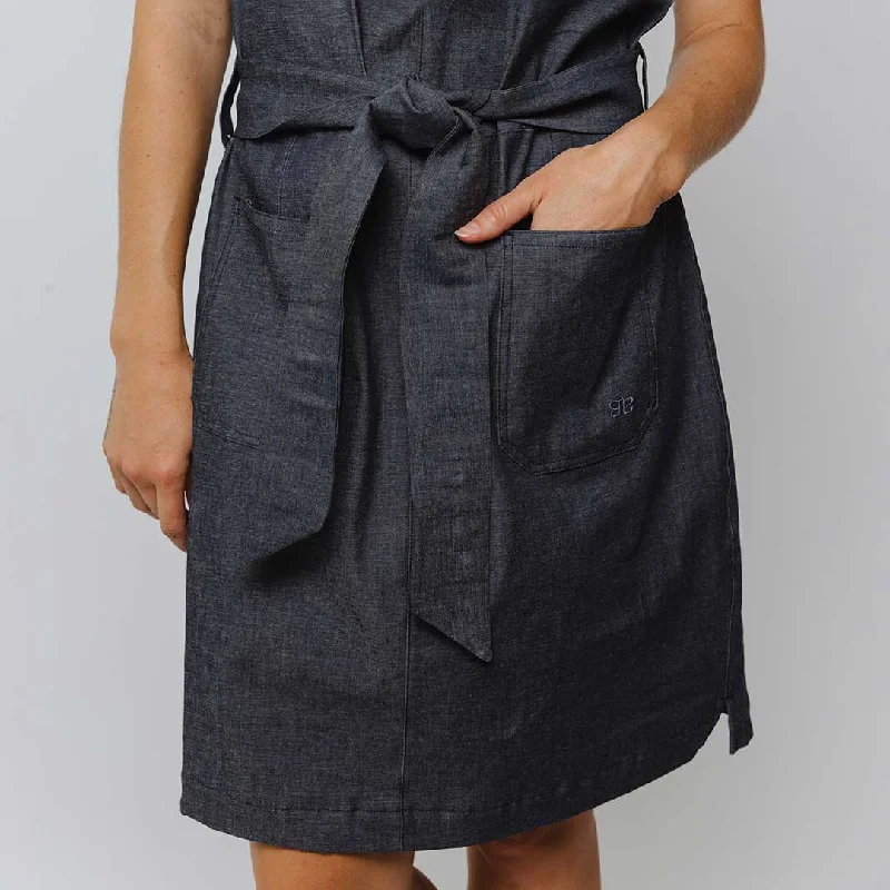 Cape Cod Zip-Up Dress, Denim Indigo