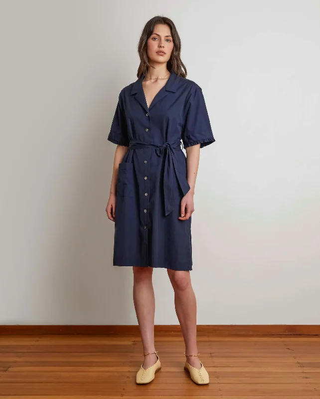 CELEBRATION SHIRT DRESS / NAVY