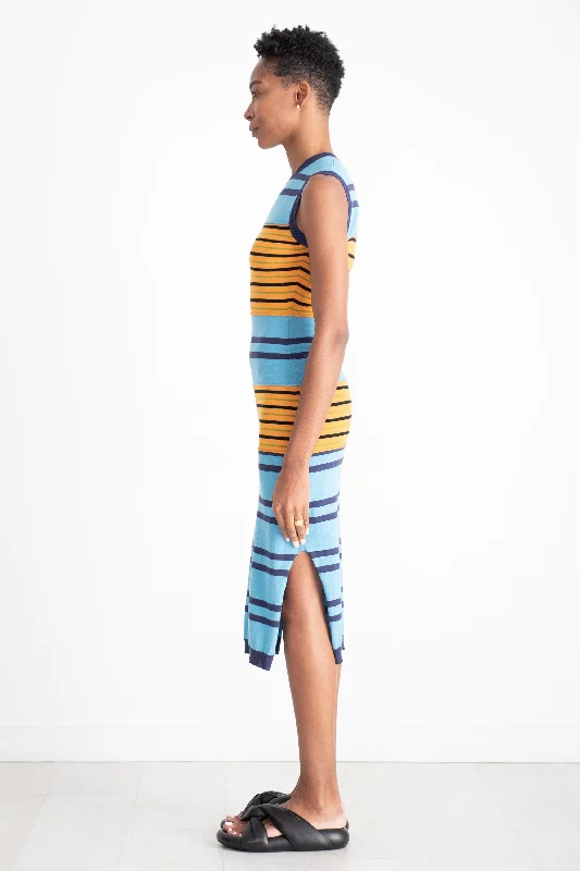 Mixed Stripe Sleeveless Dress, Multi