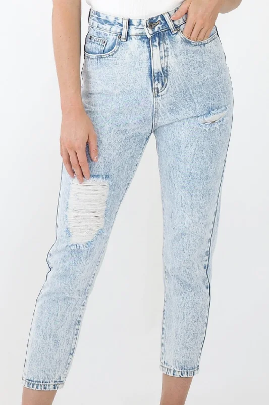 High Waisted Denim jeans- Light Blue