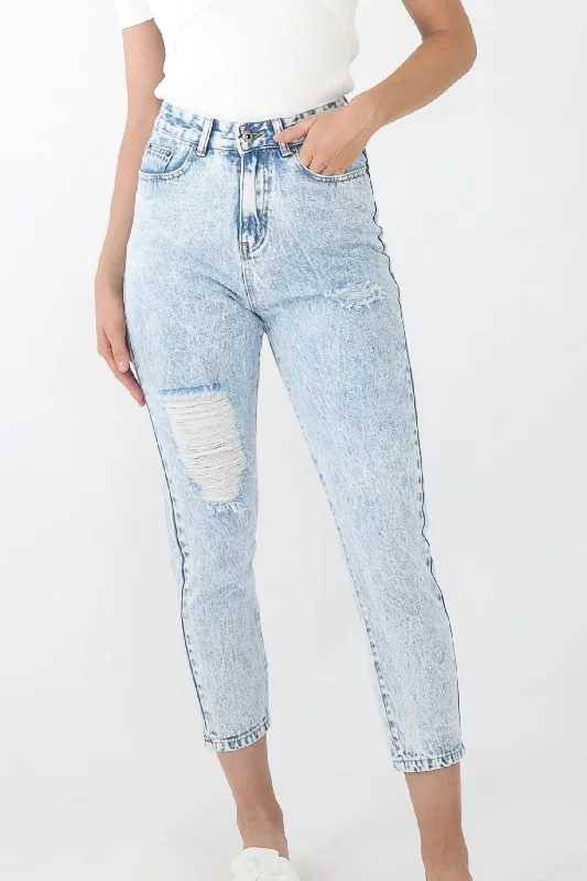 High Waisted Denim jeans- Light Blue