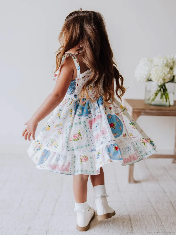 Audrey Smocked Dress - Spring Patchwork