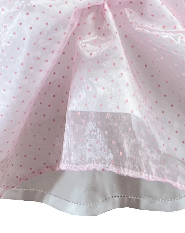 Ballerina Pink Swiss Dot Embroidered Dress