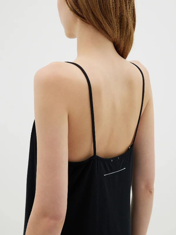 Bassike Fine Bind Strap Tank - Black