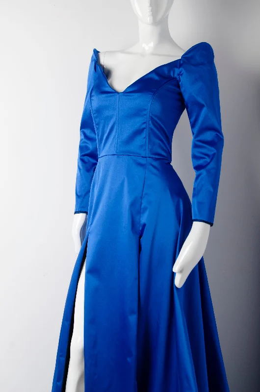 Electric Blue Silk Gown