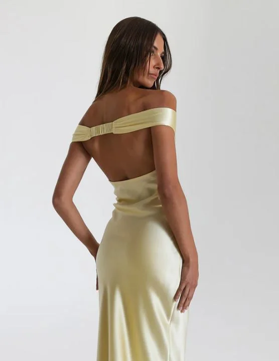 Hire NATALIE ROLT Bridget Gown in Lemon Yellow