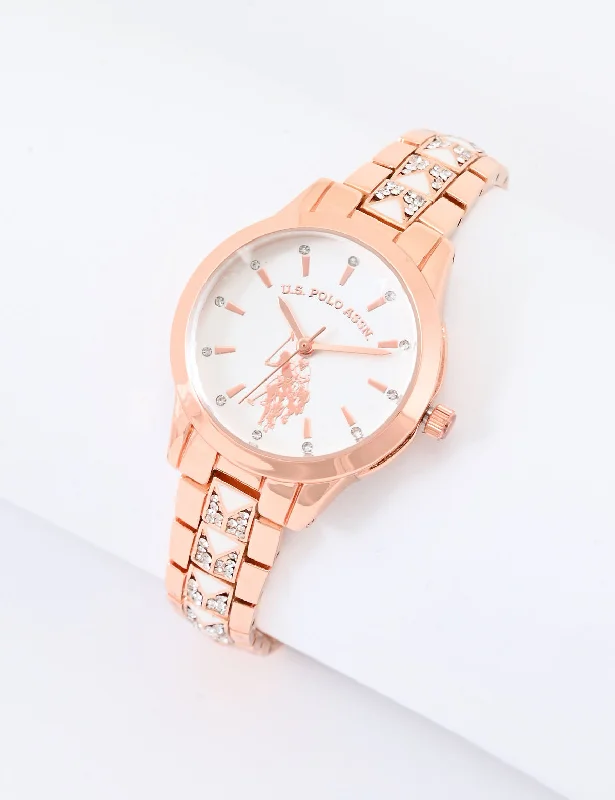 LADIES EMBELLISHED DECO ANALOG WATCH